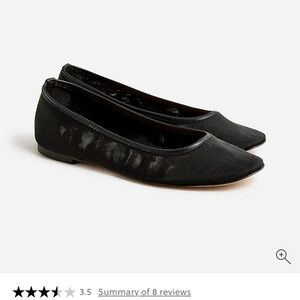 J. Crew Black Zoe Mesh Ballet Flats size 8 New